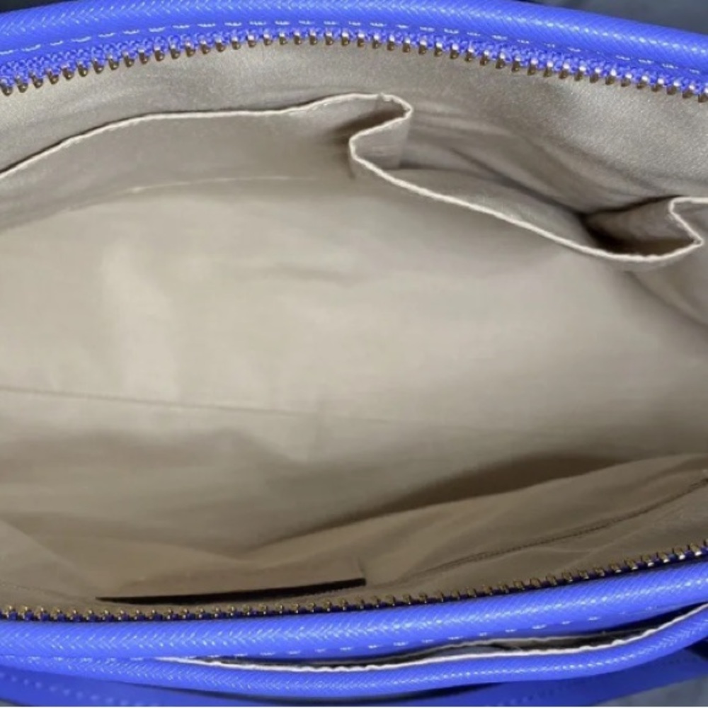 Coach Peyton Large Saffiano Leather Tote Periwinkle Cornflower Porcelain Blue - Picture 8 of 11